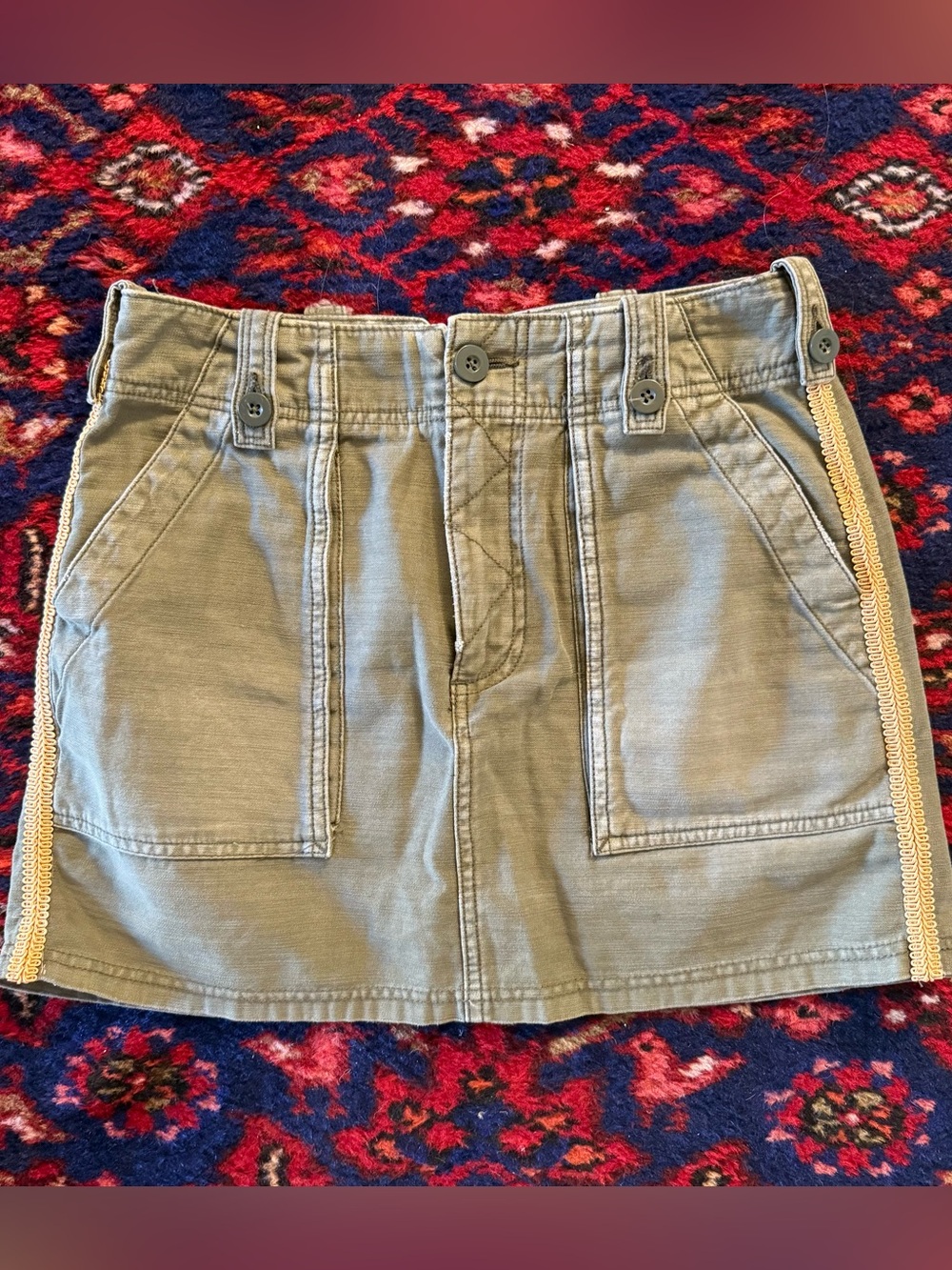 FP Olive Green Utility Mini Skirt